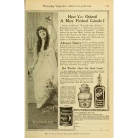 MARY PICKFORD Calendar Ad - 1916 - 5 x 7 inch Print