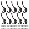 Aniann Heavy Duty Dual Coat Hooks Wall Mounted, 10 Pack