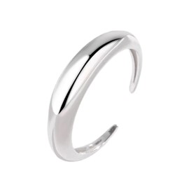Bellitia Jewelry Crescent Moon Ring, Sterling Silver, Platinum-Plated, 925 Sterling Silver, Women's, Individuality, Fashion, Silver, Gold Color, One Size Fits Most, Gift Accessory