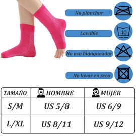 2PK Tobillera deportiva, tobillera ortopedica，Arch Support, calcetines de compresion, Adecuado para fascitis plantar y tendinitis de Aquiles,aliviar el dolor, unisexo (Tono de piel+Rose, L/XL)