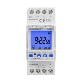 TM922 2 Channels Big LCD Display Programmable Timer Time Clock Switch with Two Relays Independent 16A Outputs (Blue Backlight)