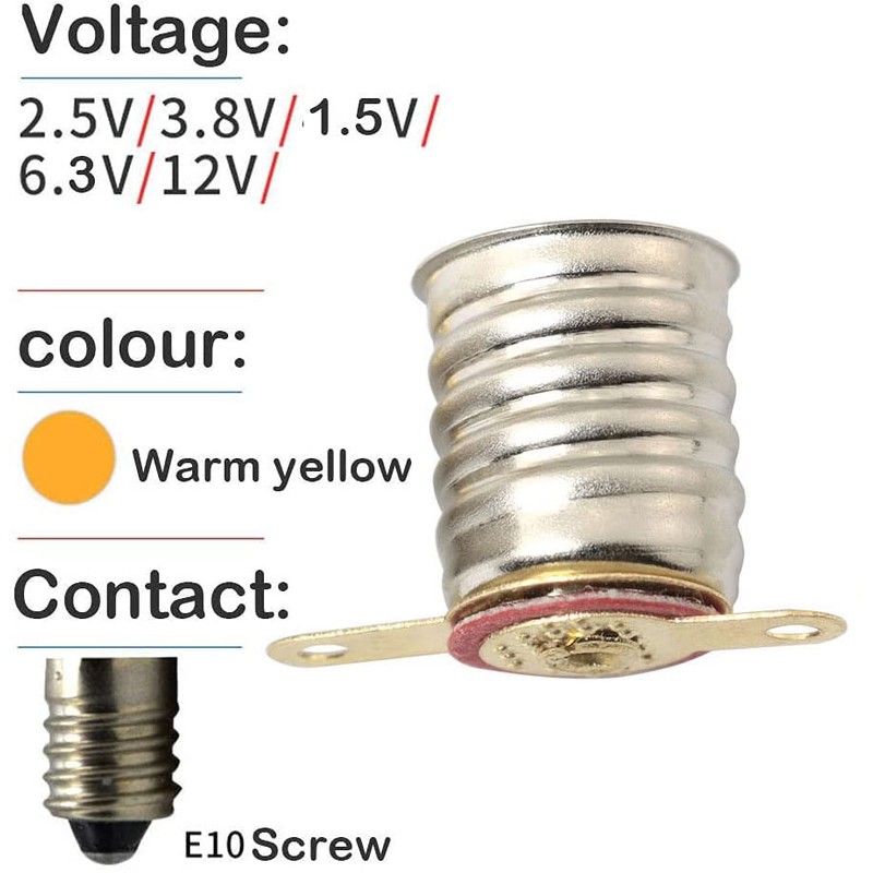 MEETOOT 10pcs E10 Mini LED Bulb Socket Student Physics Experiment
