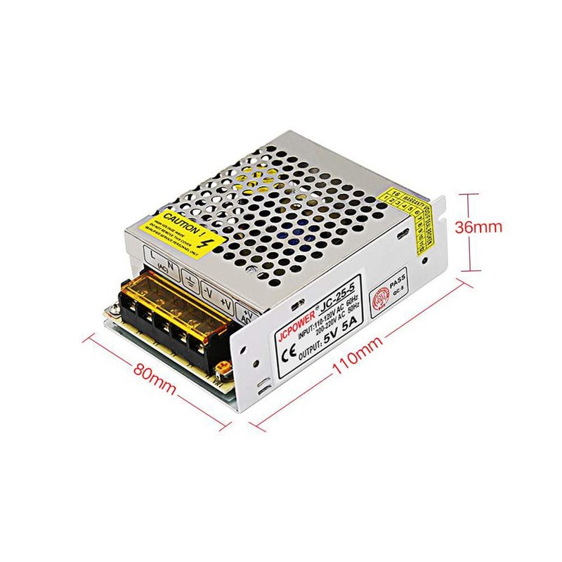 5V 5A Power Supply,25W Universal Regulated Switching Power Converter Adapter