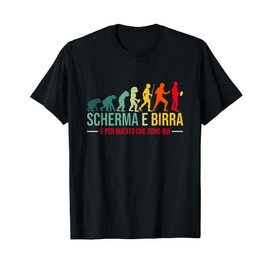 Uomo Scherma E Birra Divertente Scherma Regalo Evolution Maglietta