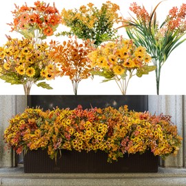 Clycaloor Artificial Fall Flowers for Outdoors Thanksgiving Autumn Decor Decorations for Home