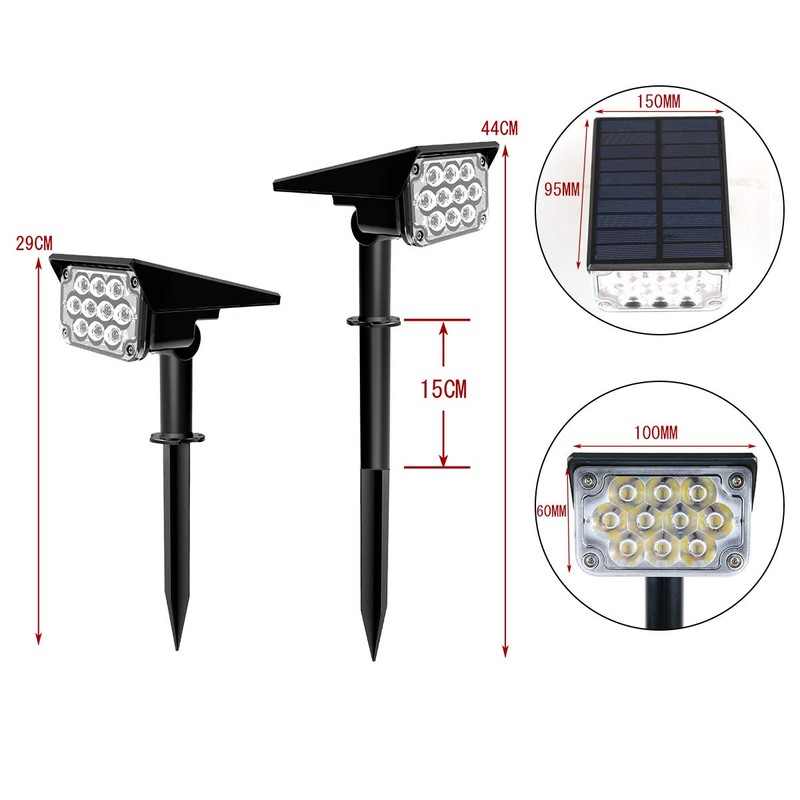 T-SUNUS Solar Lights Outdoor Green 20 LEDs Solar Spot Lights