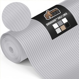 GORILLA GRIP DuraGuard Shelf Liner, 24x30 Non-Adhesive Cabinet Liners for Kitchen Drawers, Shelves, Refrigerator, Pantry Storage, Bathroom Closet, Durable Waterproof BPA Free Ribbed Plastic, Lt Gray