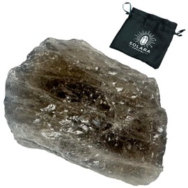 Solara Crystal | Raw Healing Crystals – Natural Amethyst, Quartz, Citrine & More | Chakra Balancing, Meditation, Energy Cleansing, Spiritual Decor, Gift Bag Included (Smoky Quartz)