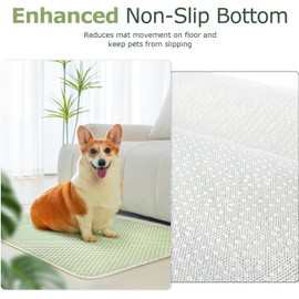 RETZLA Dog Cooling Mat - Breathable Cool Pad for Dogs and Cats, Washable Pet Cooling Mat for Indoor/Outdoor Pets, Non-Slip Bottom (Green, 21.65x27.6inches/55 * 70cm)