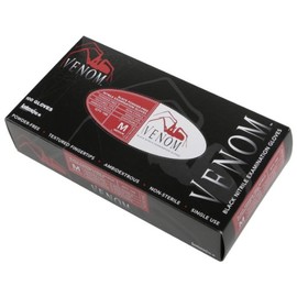 Medline MG6114 Venom Non-Sterile Powder-Free Latex-Free Nitrile Exam Gloves, 9" Length, Extra Large, Black (Pack of 900)