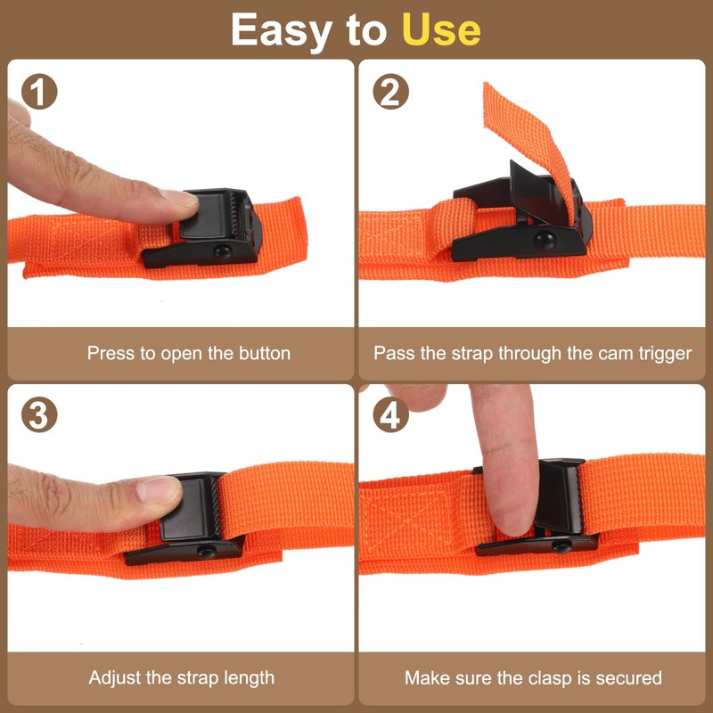 HARFINGTON 4pcs Straps Tie Downs 9.84 ft x 0.98" 551lb