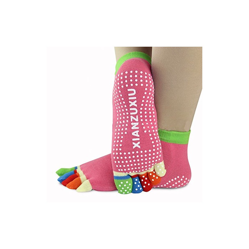 EQLEF 3 Pairs Women Non-Slip Grip Workout Yoga Socks, Best