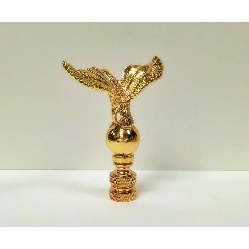 Lamp Finial-EAGLE ON ORB-Polished Brass Finish, Highly detailed metal casting