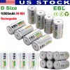 EBL D Cell Size NIMH Rechargeable Batteries 1.2V Battery +