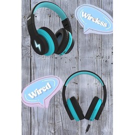 Jelly Comb Kid Bluetooth Headphones, Colorful Wireless Over Ear Headset with LED