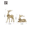 DN DECONATION 2pcs Cold Christmas Reindeer Statue，Small Resin Reindeer Figurine