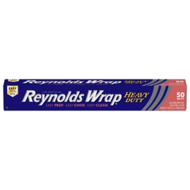 Aluminio Reynolds Wrap Heavy Duty, 50 Square Feet | Thick Heavy Duty Foil, Ideal For BBQ Meats, Food Pans, and Grilling, 12 Inch Wide Roll, Grill Safe