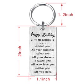 HYHYDHP Godson Happy Birthday Adult Gifts Godson Bday Keychain Idea