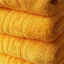 FLAROVAN Hand Towels Bathroom, Cotton Bath Towels Set of 4, Hand Towels Kitchen, Body Shower Towel for Hotel, Spa, Salon 16x28 (Yellow)