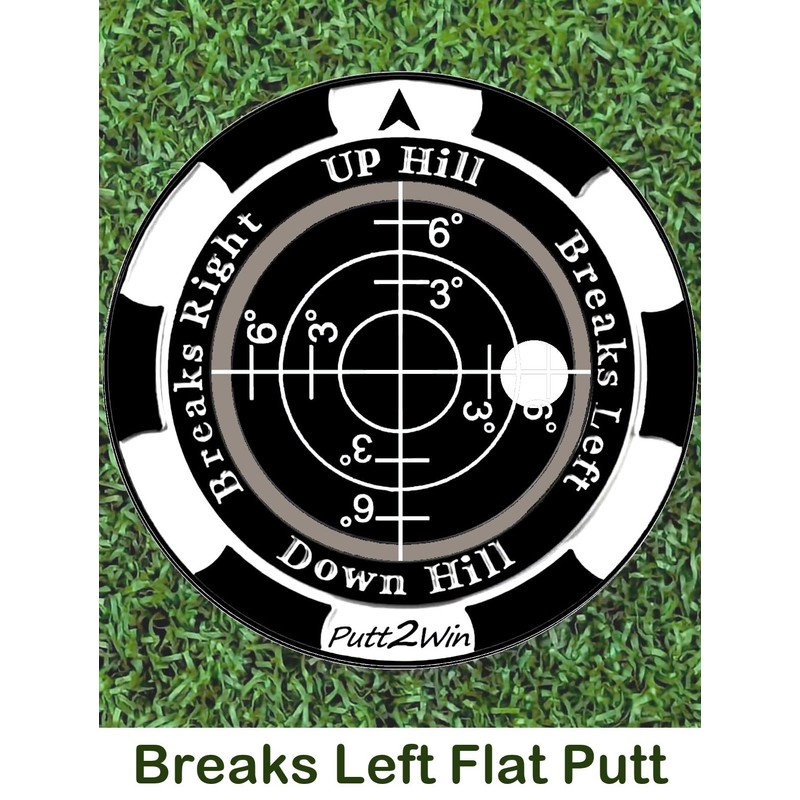 Putt2Win Premium Pro Golf Green Slope Reader Ball Marker. Poker