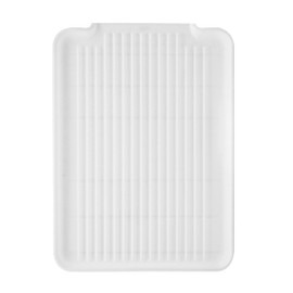 OGGI Dish Drain Board & Drying Rack Tray for Kitchen - Ideal Rigid Drainboard, Dish Drainer Tray, Dish Drain Boards for Kitchen Counter, 12.75 x 17.25" - White