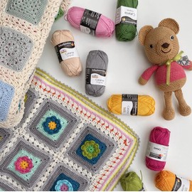 [ Set of 2 Skeins ] SMC Catania Originals 100% Mercerized Cotton Yarn, Total 3.52 Oz. Each 1.76 Oz (50g) / 136 Yrds (125 m) Amigurumi Yarn Fine-Sport 2 (130 Cream)