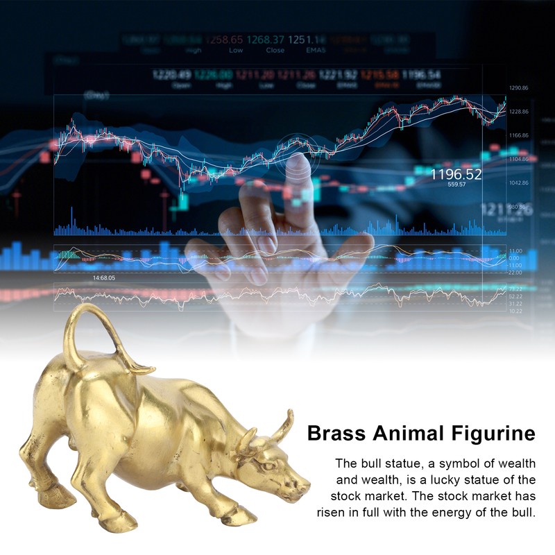 Wall Street Copper Bull Brass Animal Statue Artwork Desktop Decoration