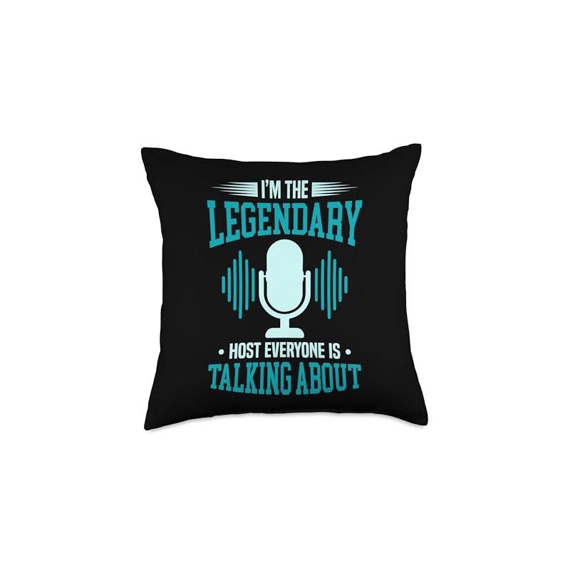 Funny Podcasting Podcast Microphone Throw Pillow