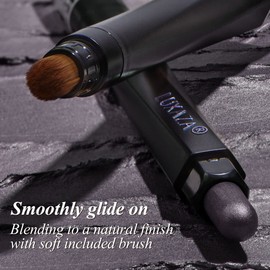 LUXAZA Cream Single Eyeshadow Stick with Blending Brush, Hypoallergenic Eye Shadow Stick Makeup, Pro Waterproof & Long Lasting Eye Brightener Stick, Eyeshadow Pencil Crayon Shimmer #112