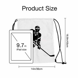 Sotunad Watercolor Giraffe Drawstring Backpack Colorful Necks Rainbow Drawstring Bags for Beach Swim Swimming Pool (Hockey Player)