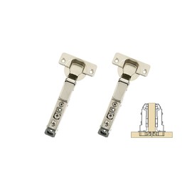 GEFONG 95 Degree Half Overlay Kitchen Cabinet Soft Close Universal Hinges 35mm with Damper Buffering Mute Hinge for Wardrobe Cupboard Door Pack of 2 Pieces