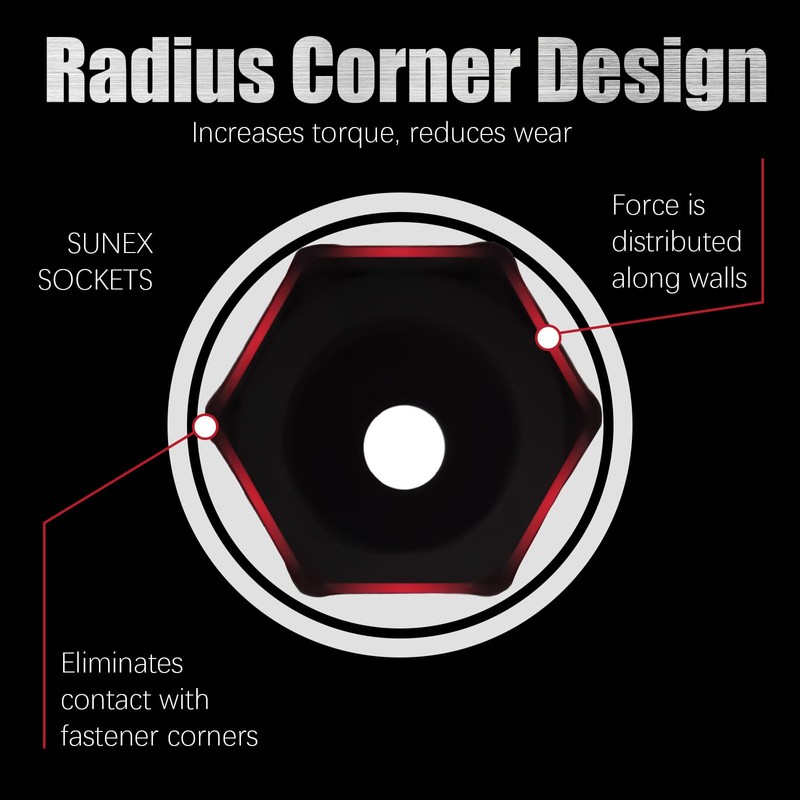 DSBYKJ 5-Piece 8mm-14mm Extended Extra-Deep Hex Metric Spark Plug Socket