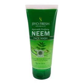 INDIHERBO Jiyo Fresh Herbals Ayurvedic Neem Facewash for Deep Pore Cleansing - 3.5 oz (Neem)