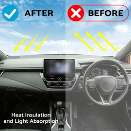 KAKA AUTO PARTS Dash Mat Compatible with Toyota Corolla 2019-2021 Dashboard Cover Black Non Slip