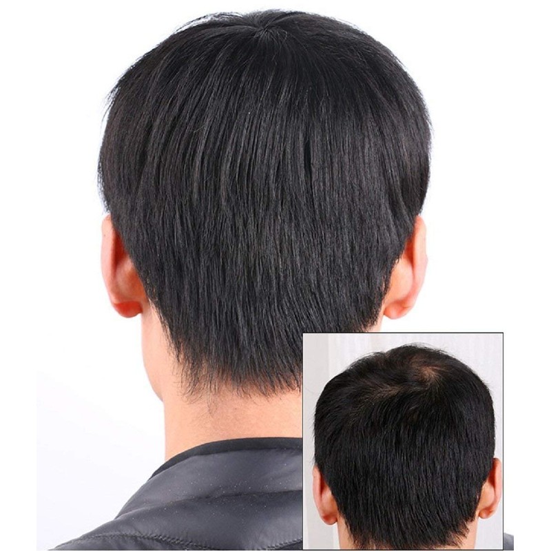 AISIHAIR Wig Men's Short Hairpiece Wigs for Men Medical Black