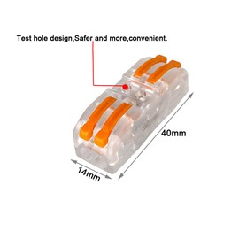Aiqeer 16 Pcs SPL-2 Lever-Nut Wire Connectors, 2 in 2 out 4 Ports Transparent Conductor Compact Wire Connectors, Cable Clamp Terminal Block Quick Spring Connector