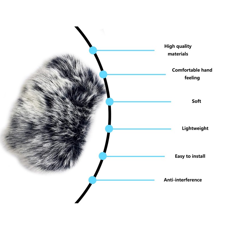 Lhbwhiz Microphone Windscreen, Muff Fur Windscreen, Mini Wind Pop Filter