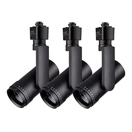mirrea LED Track Lighting Heads with 24° to 60° Adjustable Beam Angle H Type 13.5W 90 CRI 3000K Warm White Black Painted Pack of 3