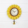 Wall Hanging Flower Clock with Analog Number Face - Sunflower