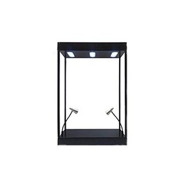 ModelToyCars Large LED Lighted Display Case, Black 9926MBK - Display Case for Diecast Cars