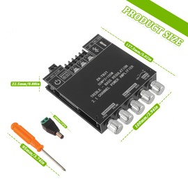 EPLZON 50W*2+100W Bluetooth Amplifier Board with Treble and Bass Control TPA3116D2 Chips DC 12-24V BT and AUX Inputs 2.1 Channel Stereo AMP Board for Home TheaterDIY Wireless Speakers Password Free