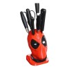 Organizador De Cuchillos Deadpool Base Soporte 8 Espacios Rojo