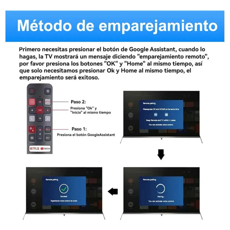 Control Para Tcl Smart Tv Andorid Rc802v+funda Mando De Voz