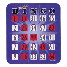 Jumbo Blue Bingo Card with Fingertip Shutter Slide - 1 pc.