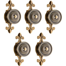 Mgoodoo Pack of 5 Pull Handles Knobs for Drawer Door Kitchen Cabinet Furniture Wardrobe Round Antique Brass