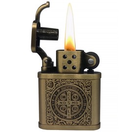 Wheel Lighter, Soft Flame Lift Arm Lighters, Antique Style Vintage Oil Lighter for Collection/Decorative/Gift/Present (Constantine Bronze)