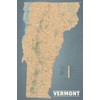 Vermont State Wall Map 36x54 Poster (Tan & Slate Blue