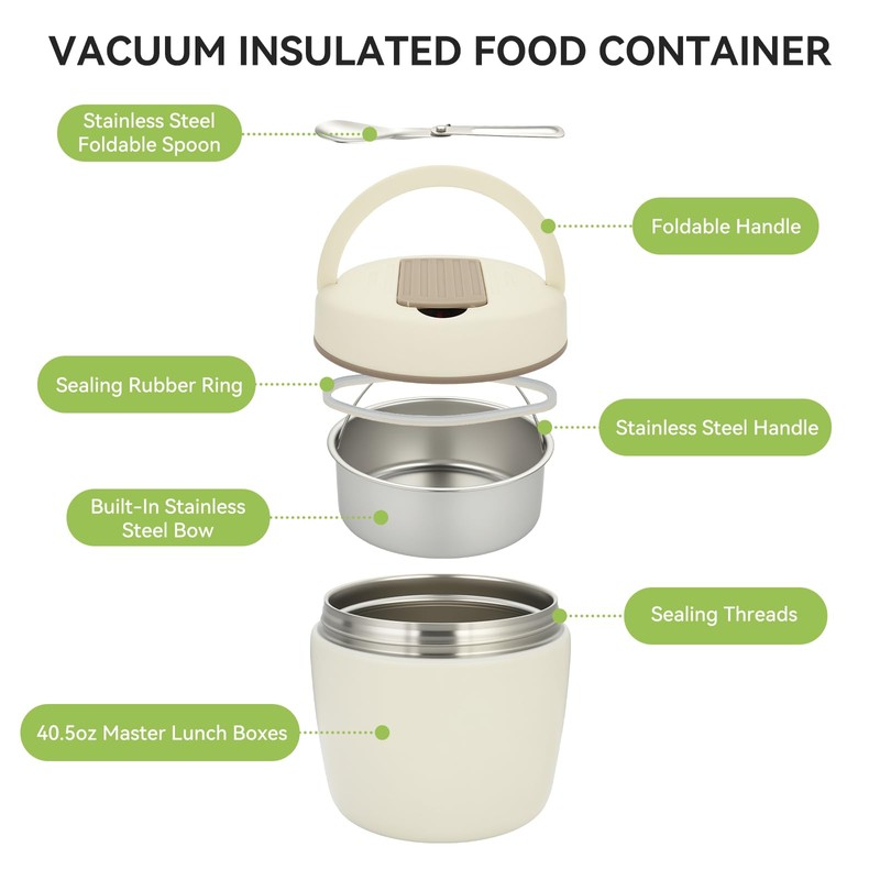 OTraki Thermos per Alimenti Caldi, Contenitore Termico per Alimenti Caldi,