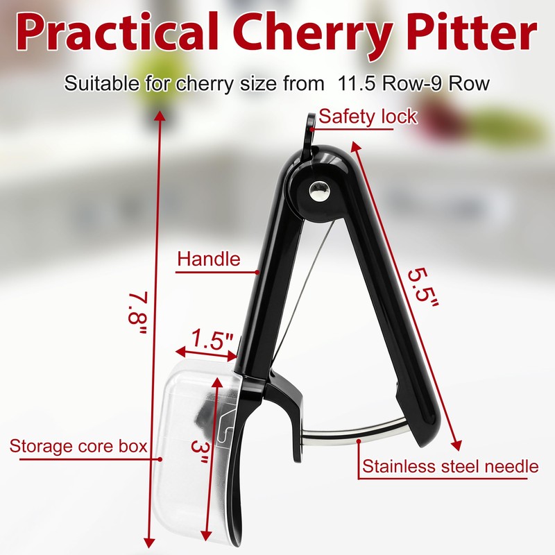 Cherry Pitter with Storage Box| Handheld Cherry Pit Olive Seed