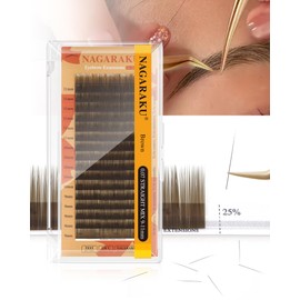 NAGARAKU Eyebrow Extension 0.07mm I-Curl Length 9mm-11mm Brown